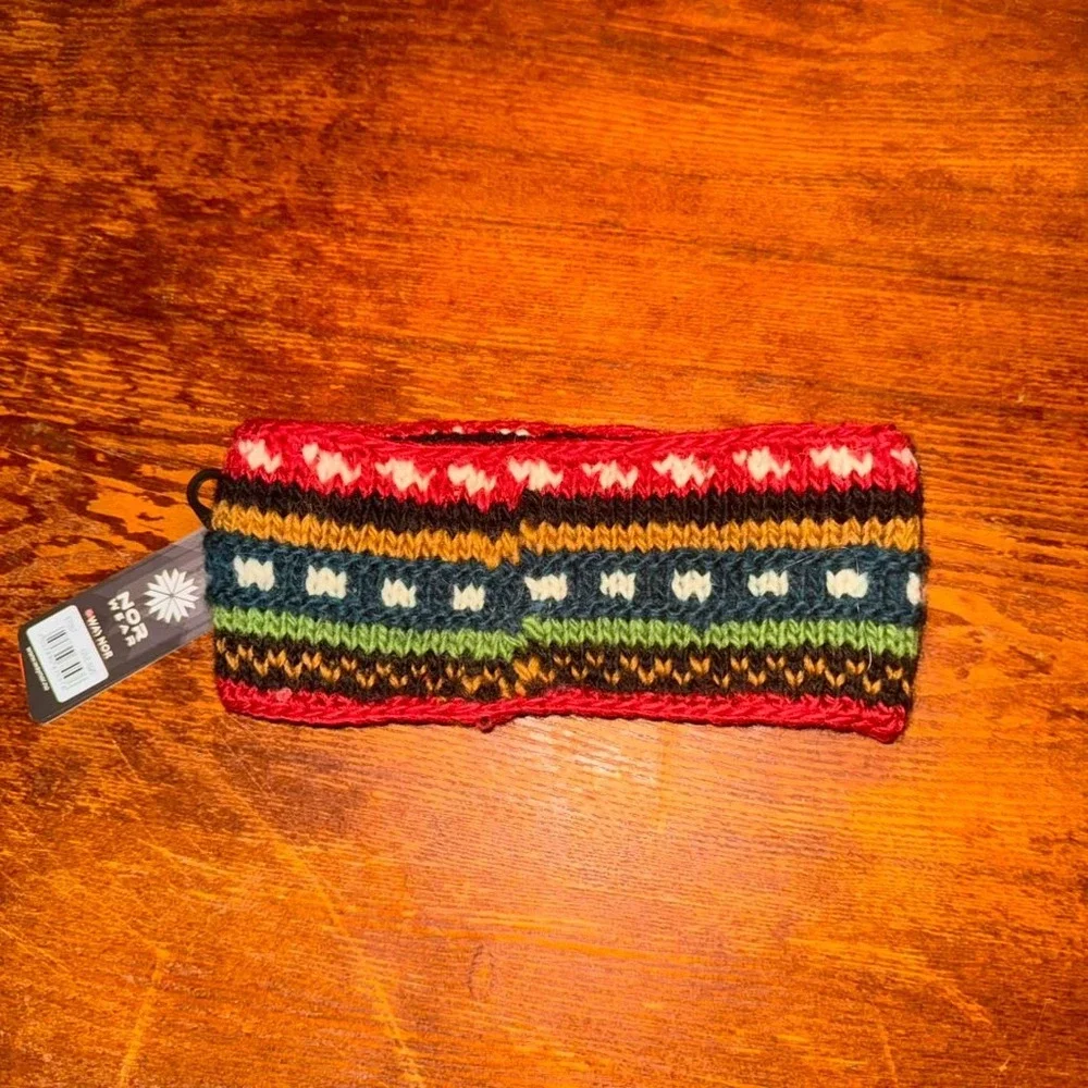 Nor Wear Norwegian Knit Wool Headband Ear Warmer Nordic Fair Isle Winter Boho
